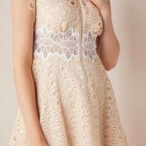 NWT Sandro Paris Lace Dress with Cream Details size 4